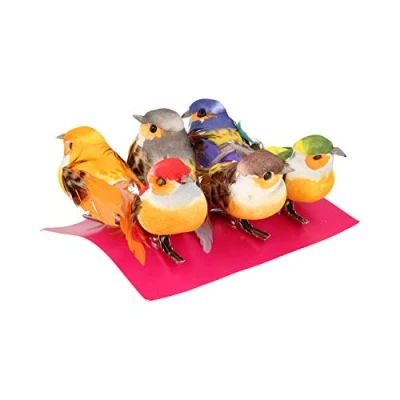 Image of Artemio Multicoloured Small Birds on Clip, Metall, Multicolor, 6 x 2,5 5 cm