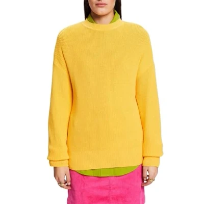 Image of ESPRIT Women&#039;s 103EE1I343 Pullover Sweater, 750/YELLOW, L