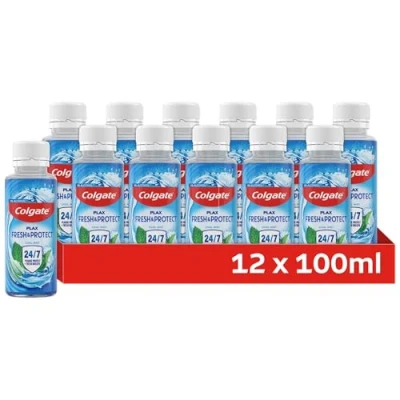 Image of Colgate Plax Cool Mint Travel Mouthwash 12x100ml Multipack