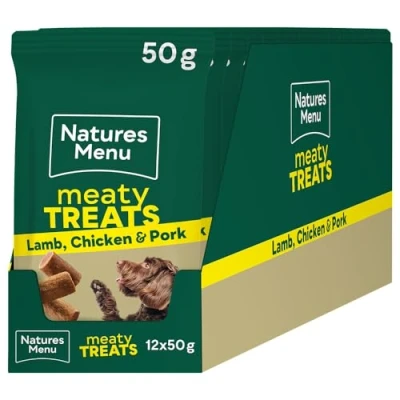 Image of Natures Menu Meaty Treats for Adult Dogs with Lamb and Chicken 12 x 50g