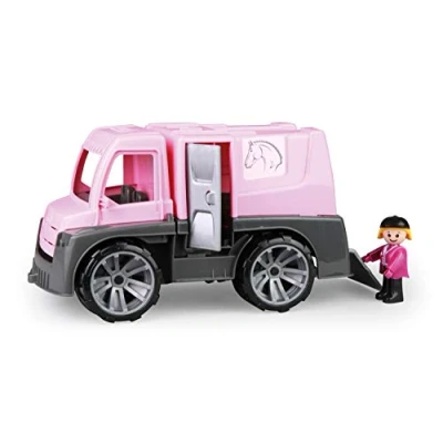 Image of Lena 04458 x TRUXX Figure, Set Horses and Accessories, Transport Opening Doors, Play Vehicle for Children from 2 Years, Pink, Silver