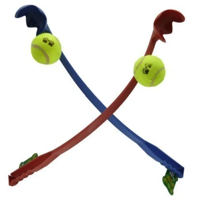 Image of New Dog Ball Launcher Thrower With Tennis Ball, Long Handle, Great Fun For Dogs