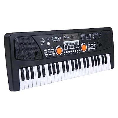 Image of COMETX Electric Piano 49 Keys USB Electronic Organ with Microphone Black Digital Music Keyboard Built in Stereo Speakers 16 Tones 8 Rhythms 6 Demo Songs 5 Percussion Gif