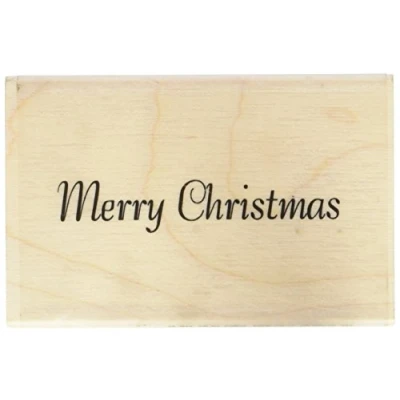 Image of Art Stamps 10 x 50 mm Merry Christmas Inca Stamp, Black