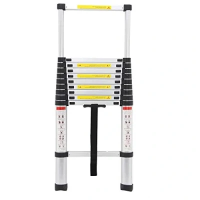 Image of 3.2m New Multi Purpose Aluminium Telescopic Ladder Extension 10.5Ft Lightweight Portable Max Load 330lbs 11 Steps Extendable Foldable for DIY Home Work Loft Attic Builder Garden Office