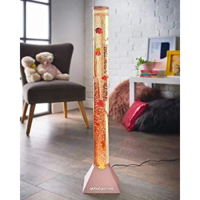 Image of Global Gizmos 90cm Fish Water Bubble Lamp Rose Gold