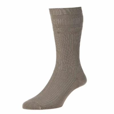 Image of HJ91 Mens Softop original non elastic socks (UK 6 11 (Euro 39 46), Taupe)