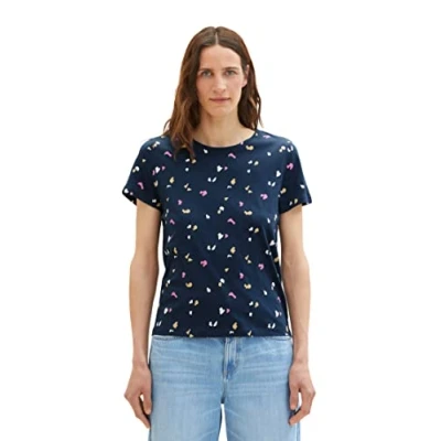 Image of TOM TAILOR Ladie&#039;s 1035378 T Shirt, 31790 Navy Geo Shapes Design, XXS