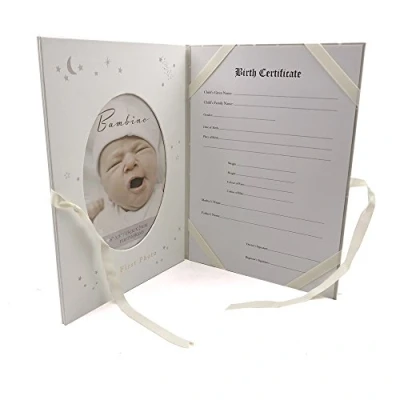 Image of Little Star A4 Birth Certificate Holder with Icons Baby Gift