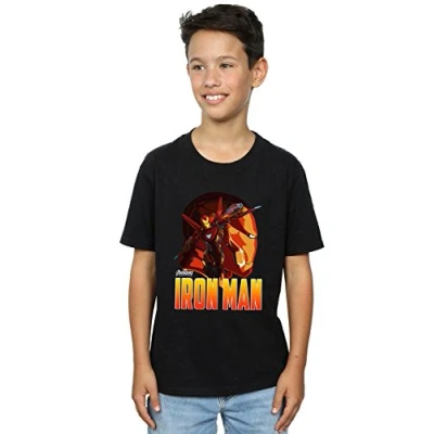 Image of Marvel Boys Avengers Infinity War Iron Man Character T Shirt Black 5 6 Years