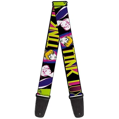 Image of Buckle Down GS WDY026 Guitar Strap &quot;TINK LUXE Sketch Black/Multi Neon&quot;