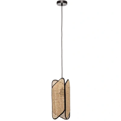 Image of Lucande Bassiola hanging light made of bamboo, 1 bulb