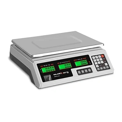 Image of Steinberg Systems Price Calculating Scale Retail Industrial Computing Digital 5g 40kg SBS PW 402CS (33.9x23.3x0.6cm, 6 LCD Displays, 7 Memory Spaces, 4V Battery, 2g Accuracy)