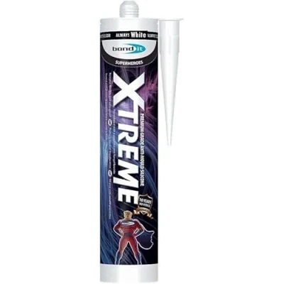 Image of Bond It Xtreme Anti Mould Sanitary Silicone Sealant Kitchen Shower Wet Bathroom 310ml (White)