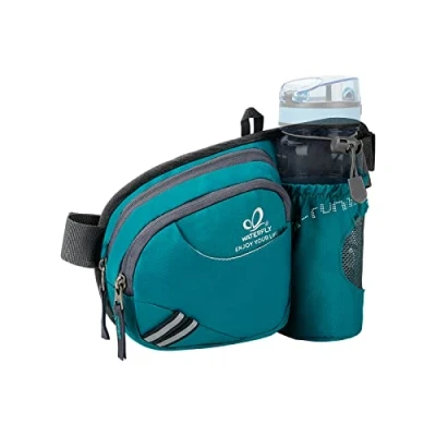 Image of Waterfly Waist Fanny Pack, Pack with Bottle Holder Water Repellent Bum Bag Dog Walking Bag(Turquoise)