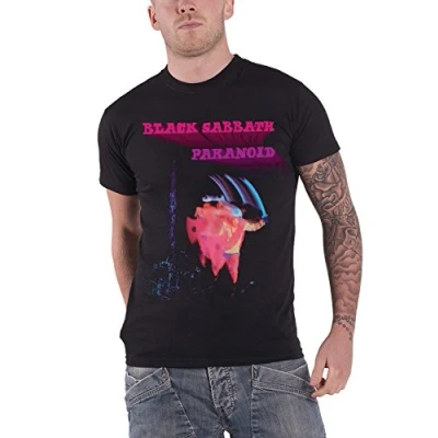 Image of Black Sabbath T Shirt Paranoid Motion Trails Band Logo Official Mens S