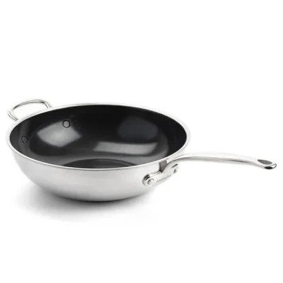 Image of GreenPan Premiere 3 Ply Stainless Steel Non Stick 30cm / 4.7L Wok