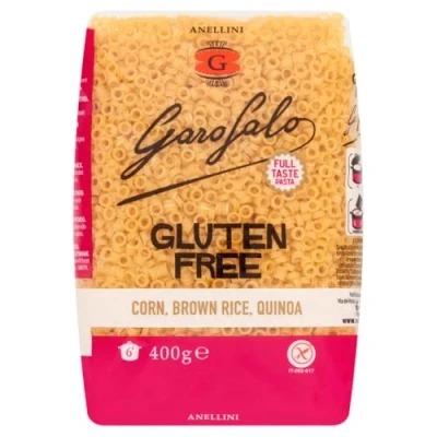 Image of Garofalo Gluten Free Anellini Small Soup Pasta, 400g Suitable for Coeliac and Vegan diets (Pack of 1)