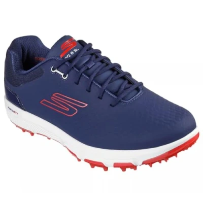 Image of Skechers Mens Go Golf Pro 6 Shoes Navy/Red UK 8
