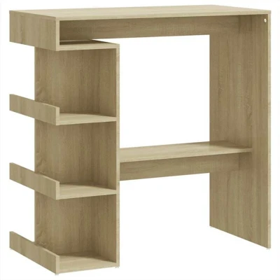 Image of vidaXL Bar Table with Storage Rack Sonoma Oak 100x50x101.5 cm Engineered Wood