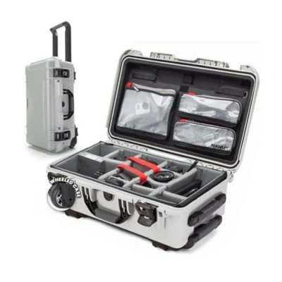 Image of Nanuk 935 Waterproof Carry On Hard Case with Lid Organizer and Padded Divider w/Wheels Silver