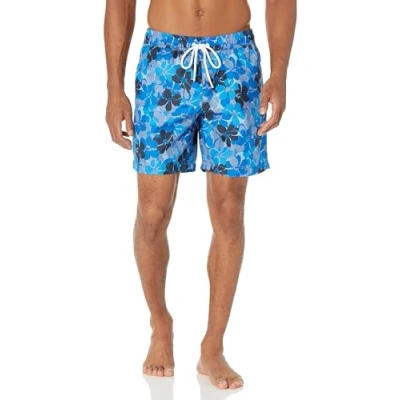 Image of Amazon Essentials Men&#039;s 7&quot; Quick Dry Swimming Trunks Discontinued Colours, Blue Floral, S