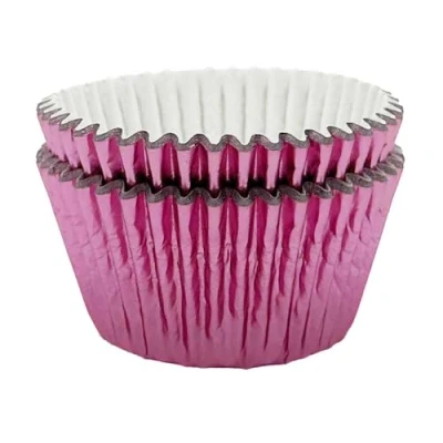 Image of Scrumptious Sprinkles Baby Pink Foil Cupcake Cases x 30, Fabric, Multicoloured, 51x38mm