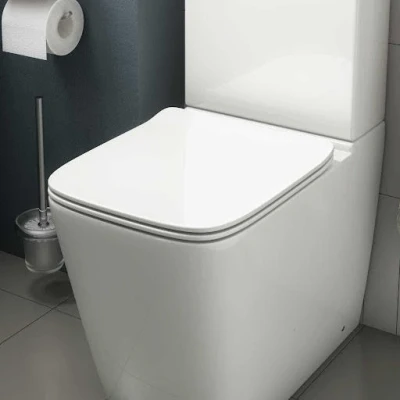 Image of Affine Provence Slim Soft Close Square Toilet Seat Top Fix White
