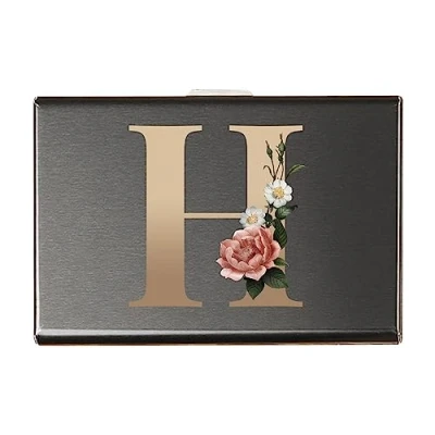 Image of Metal Card Holder Wallet,Ultra Thin Stainless Steel Wallets RFID Blocking Credit Wallet for Men &amp; Women,Best Protector with 6 PVC Slots and Latch (gold H)