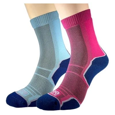 Image of 1000 MILE Unisex Navy/Purple LM (6 8) TREK TWIN PACK NAVY PURPLE 2270N 6 8 LADIES, Navy/Purple, Ladies Medium UK 8.5