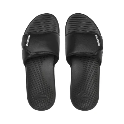 Image of Quiksilver Bright Coast Pool slides, Men&#039;s, Size: 8, Black/white/black Synthetics