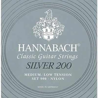 Image of Hannabach Classical Guitar Strings Series 900 Medium Low Tension Silver 200 E6w 9006MLT