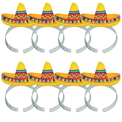 Image of (PKT) Fiesta Fun Mini Sombrero Headbands (8 pk)