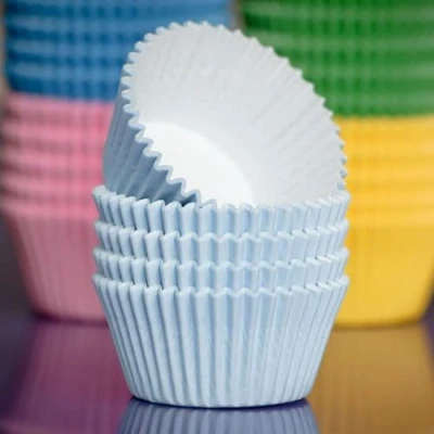 Image of Purple Cupcakes Cupcake Cases (Qty 60) Pale Blue