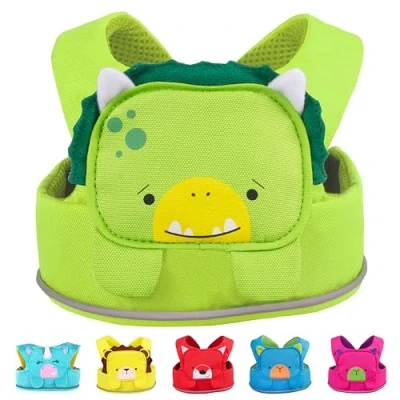 Image of Trunki ToddlePak Fuss Free Baby Walking Reins And Toddler Safety Harness Dudley Dinosaur (Green)
