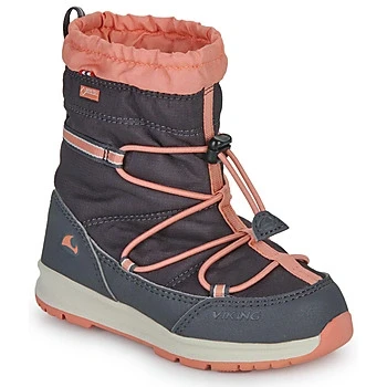 Image of Viking Ok​s​v​a​l​ Hi​g​h​ Gtx Wa​r​m​ Snow Boot Unisex Kids, Dark Grey Peach, 9 UK Narrow