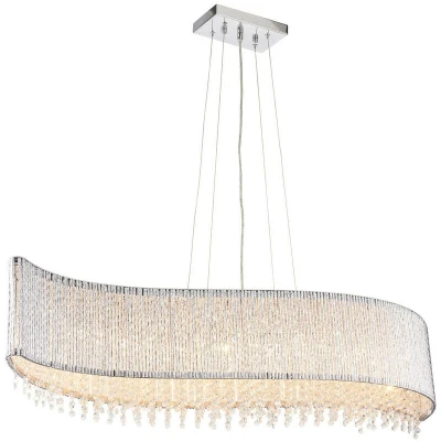 Image of Galina 8 Light Ceiling Pendant Chrome Plate &amp; Clear Crystal, G9