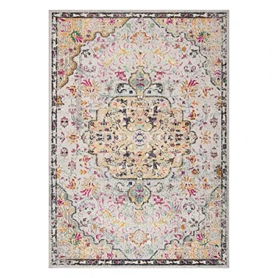 Image of SAFAVIEH Modern Chic Rug for Living Room, Dining Bedroom Madison Collection, Short Pile, in Grey and Gold, 91 X 152 cm