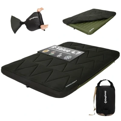 Image of KingCamp Camping Mat Inflatable Double Thickness 17cm Comfortable Connectable Sleeping Pad with Cover Air for