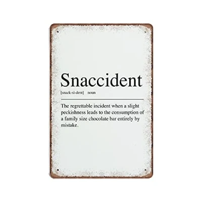 Image of DAIERCY Snaccident Definition Kitchen Quote Tin Signs Funny Vintage Metal Sign Plaqu Poster Wall Art Pub Bar Garden Bathroom Home Decor, 8x12 inches