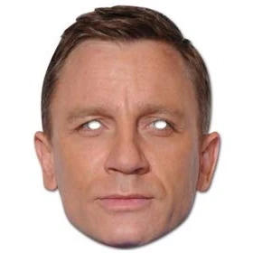 Image of FoxyPrinting Daniel Craig Bond Celebrity Cardboard Party Face Mask Fancy Dress