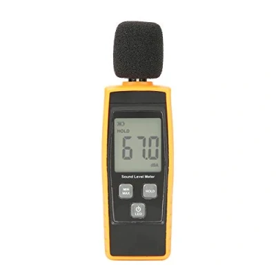 Image of Akozon Digital Decibel Meter GM1359 Hand Held Sound Level DB Environmental Noise Tester with Measurement Reader Range 30 130dBA Max/Min/Hold Data LCD Backlight Display
