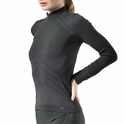 Image of Risalti Thermal Tops Womens Turtleneck Energy Top Breathable Microfibre, Women&#039;s Technical, Underwear Seamless, Base Layer Made in Italy