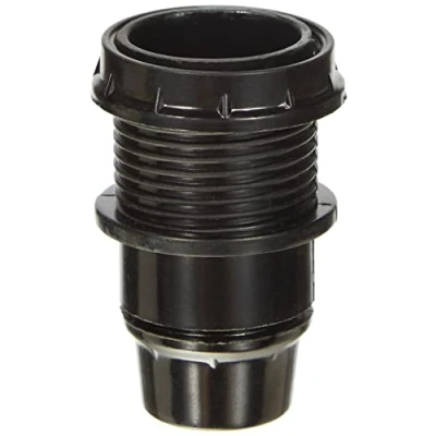 Image of Tibelec 810410 Isolated Half Threaded Bakelite E14 Light Bulb Socket 2.7 x 5.3 cm + Ring, Black, E14, 40W 250V