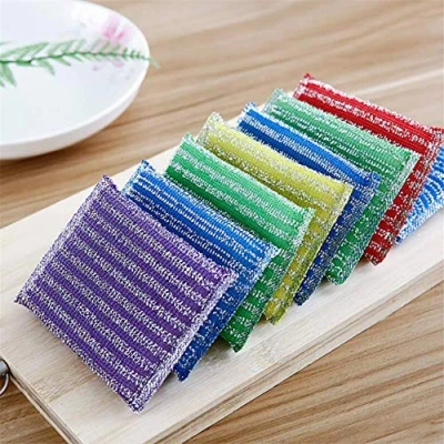Image of Szaerfa 12 PCS Multicolored Metal Abrasive Sponges, Non Scratch Kitchen Cleaning Sponge for Dishes Pots and Pans, Dish Scrubber Brush Sponges Double Sided, Household Clean Tool (12 Pieces)