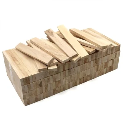 Image of 80 x Wooden Strips 22 8 mm Cherry Loose Craft Blocks for Crafts Sticks (Cherry mm)