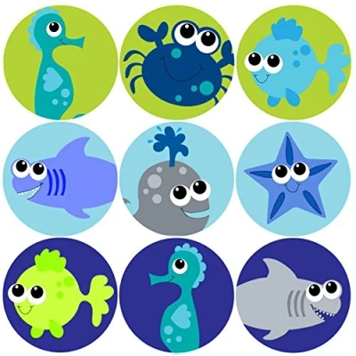 Image of 144 Deep Blue Sea 30mm School Reward Stickers for Teacher, Parent
