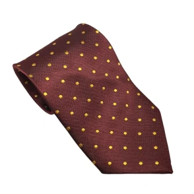 Image of Equetech Unisex Polka Dot Showing Riding Tie (Burgundy/Gold)
