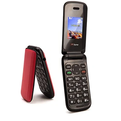 Image of TTfone Flip TT140 Mobile Phone Camera Bluetooth Cheap Pay As You Go (O2 Bundle, Red/Pink)