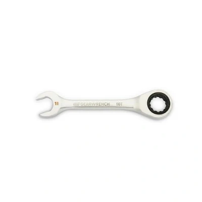Image of GEARWRENCH 11mm 90 Tooth 12 Point Stubby Combination Ratcheting Wrench 86841